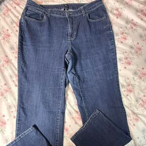 Dressbarn Women's Jeans Size 14 Blue Stretch Denim Mid Rise Straight Leg 36x29